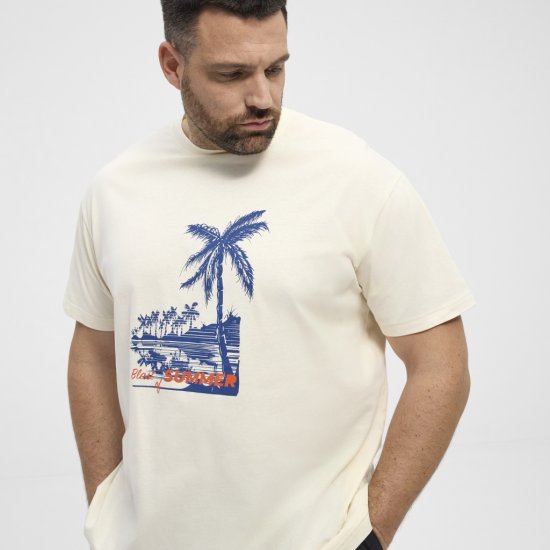 North Latitude T-Shirt Printed Off-White - Tricouri - Tricouri Bărbați Mărimi Mari