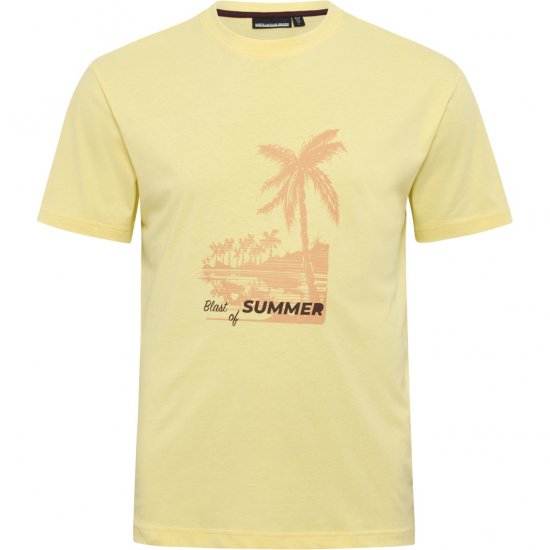 North Latitude T-Shirt Printed Yellow - Tricouri - Tricouri Bărbați Mărimi Mari
