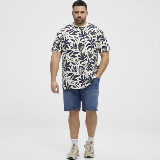 North Latitude T-shirt Allover Printed Navy - Tricouri - Tricouri Bărbați Mărimi Mari