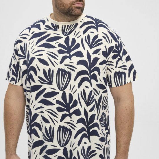 North Latitude T-shirt Allover Printed Navy - Tricouri - Tricouri Bărbați Mărimi Mari