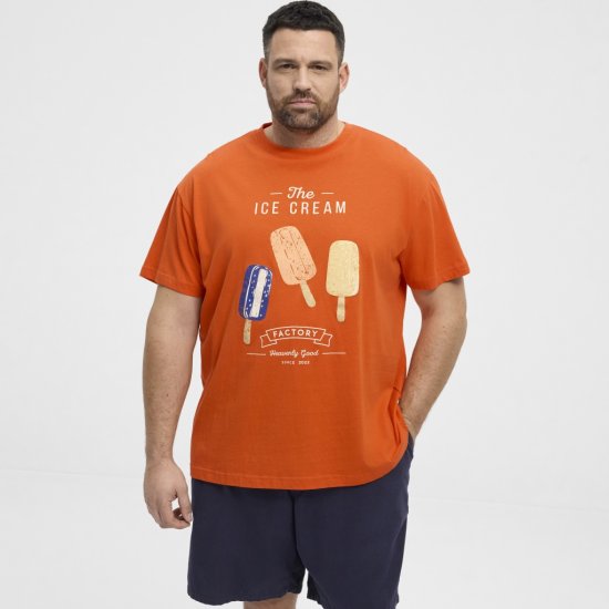 North Latitude T-Shirt Ice Cream Orange - Tricouri - Tricouri Bărbați Mărimi Mari
