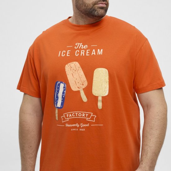 North Latitude T-Shirt Ice Cream Orange - Tricouri - Tricouri Bărbați Mărimi Mari
