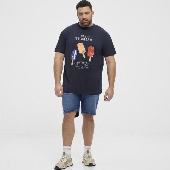 North Latitude T-Shirt Ice Cream Navy - Tricouri - Tricouri Bărbați Mărimi Mari