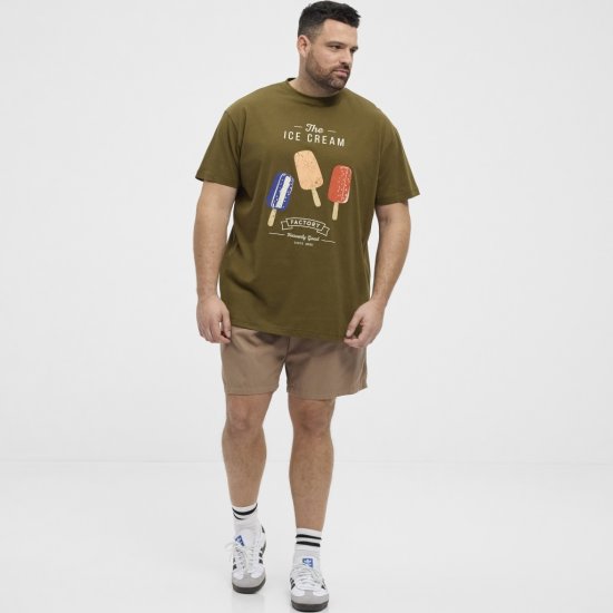 North Latitude T-Shirt Ice Cream Green - Tricouri - Tricouri Bărbați Mărimi Mari