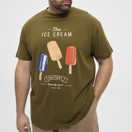 North Latitude T-Shirt Ice Cream Green - Tricouri - Tricouri Bărbați Mărimi Mari
