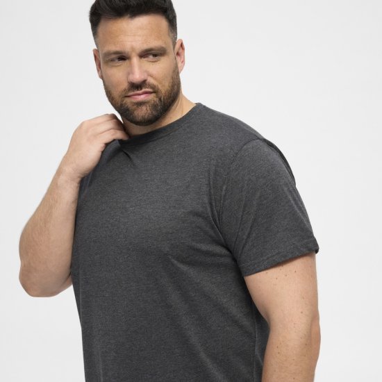 North Latitude T-Shirt 2-Pack Dark Grey Melange - Tricouri - Tricouri Bărbați Mărimi Mari