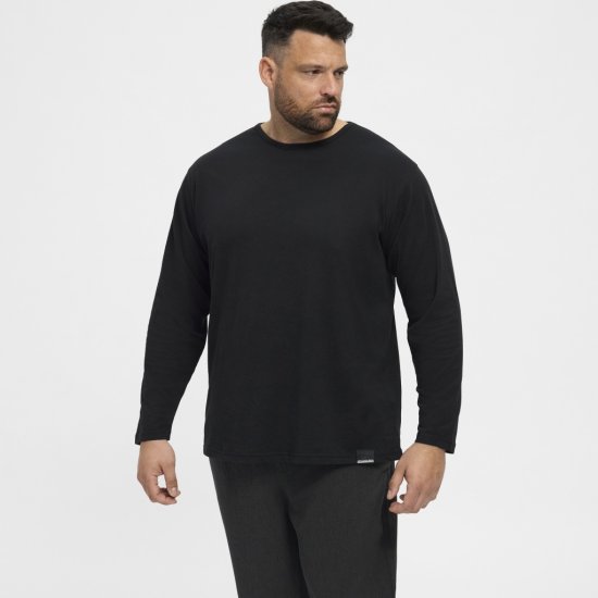 North Latitude T-Shirt Long Sleeve Black - Tricouri - Tricouri Bărbați Mărimi Mari