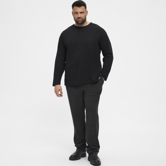North Latitude T-Shirt Long Sleeve Black - Tricouri - Tricouri Bărbați Mărimi Mari