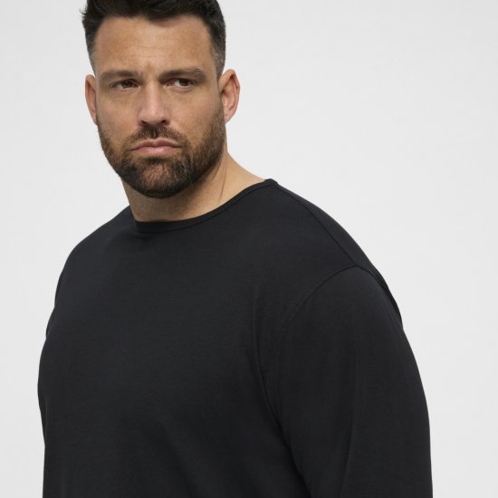 North Latitude T-Shirt Long Sleeve Black - Tricouri - Tricouri Bărbați Mărimi Mari