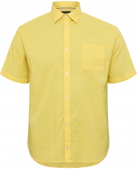 North Latitude Shirt Linen Cotton Short Sleeve TALL Yellow - ÎMBRĂCĂMINTE BĂRBAȚI MT-6XLT - Tall dimensiuni bărbați