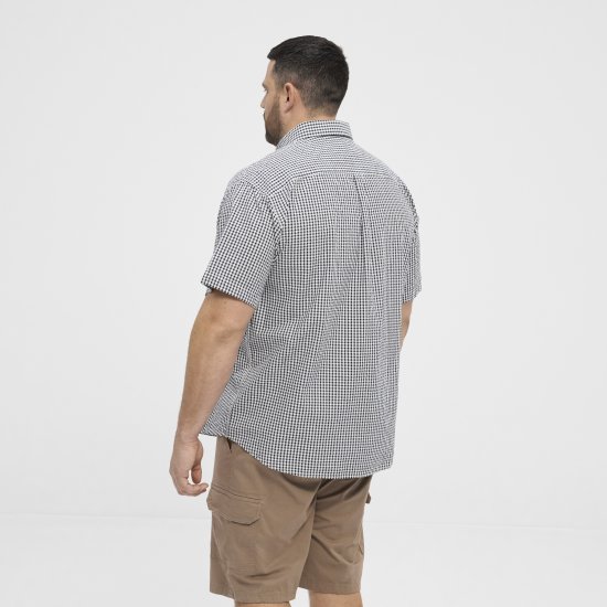 North Latitude Shirt Short Sleeve Checked Grey - Cămăși - Cămăși Bărbați Mărimi Mari