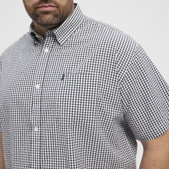 North Latitude Shirt Short Sleeve Checked Grey - Cămăși - Cămăși Bărbați Mărimi Mari