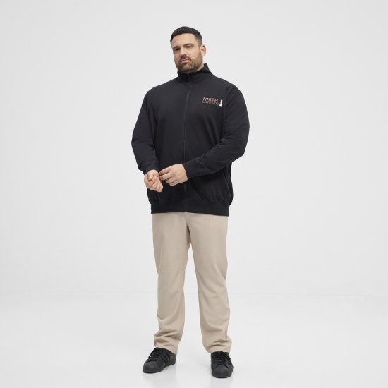 North Latitude Sweatshirt Cardigan Black - Pulovere & hanorace - Pulovere & Hanorace Bărbați Mărimi Mari