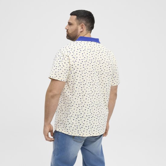 North Latitude Polo Pique Printed Off-White TALL - ÎMBRĂCĂMINTE BĂRBAȚI MT-6XLT - Tall dimensiuni bărbați