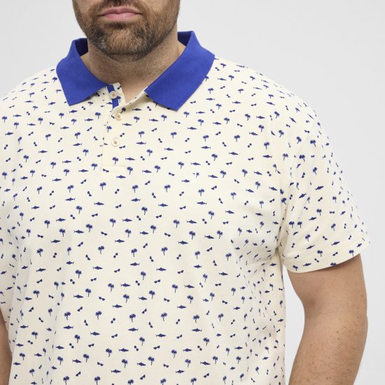 North Latitude Polo Pique Printed Off-White TALL - ÎMBRĂCĂMINTE BĂRBAȚI MT-6XLT - Tall dimensiuni bărbați
