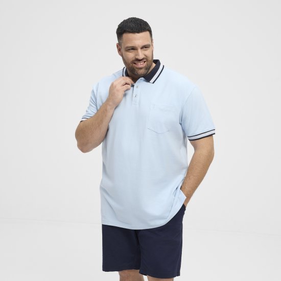 North Latitude Polo Pique Short Sleeve Light Blue - Tricouri polo - Tricouri Polo Bărbați Mărimi Mari