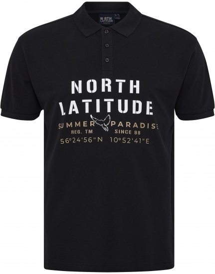 North Latitude Polo Pique Short Sleeve Black - Tricouri polo - Tricouri Polo Bărbați Mărimi Mari