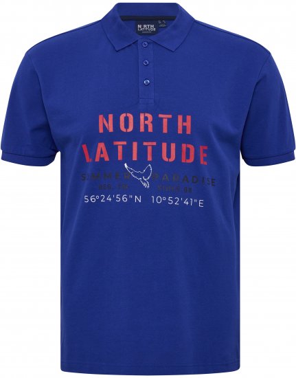 North Latitude Polo Pique Print Short Sleeve Cobalt Blue - Tricouri polo - Tricouri Polo Bărbați Mărimi Mari