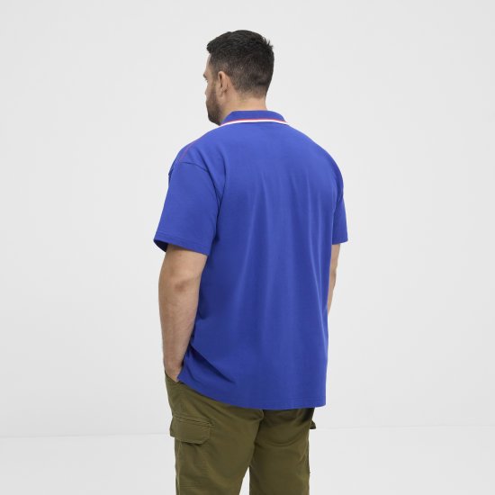 North Latitude Polo Pique V-Neck Blue - Tricouri polo - Tricouri Polo Bărbați Mărimi Mari