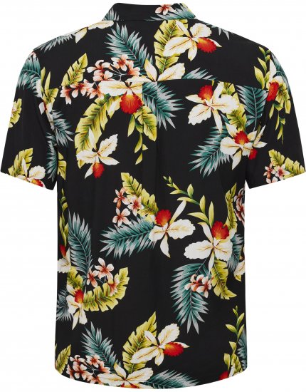 North Latitude Shirt Short Sleeve Printed Allover Black - Cămăși - Cămăși Bărbați Mărimi Mari