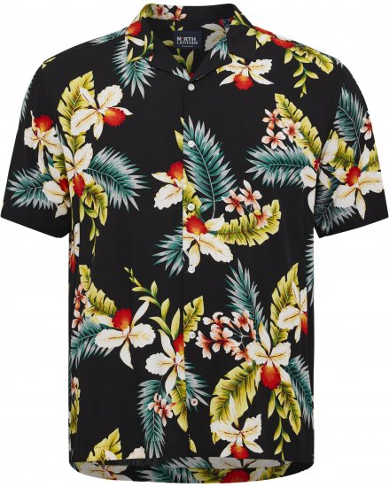 North Latitude Shirt Short Sleeve Printed Allover Black - Cămăși - Cămăși Bărbați Mărimi Mari