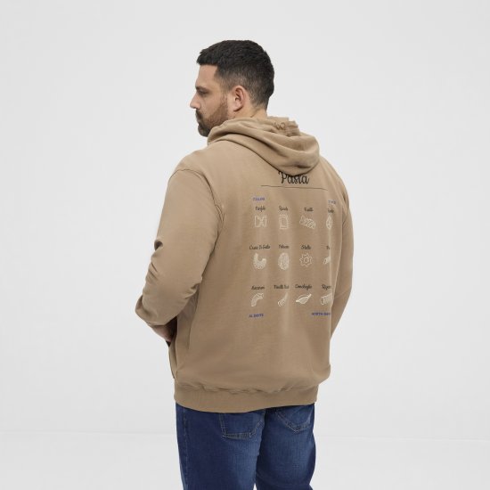 North Latitude Hoodie with Zipper Dark Sand - Pulovere & hanorace - Pulovere & Hanorace Bărbați Mărimi Mari