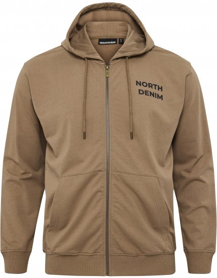 North Latitude Hoodie with Zipper Dark Sand - Pulovere & hanorace - Pulovere & Hanorace Bărbați Mărimi Mari