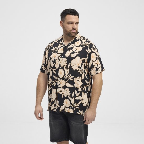 North Latitude Shirt Cuba Short Sleeve Navy - Cămăși - Cămăși Bărbați Mărimi Mari