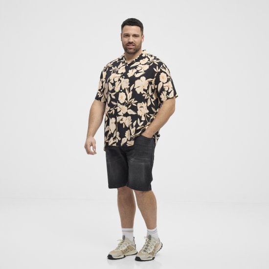 North Latitude Shirt Cuba Short Sleeve Navy - Cămăși - Cămăși Bărbați Mărimi Mari