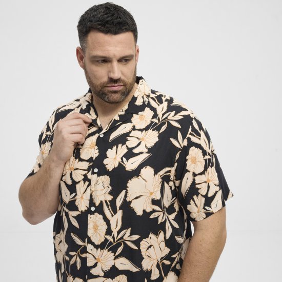 North Latitude Shirt Cuba Short Sleeve Navy - Cămăși - Cămăși Bărbați Mărimi Mari