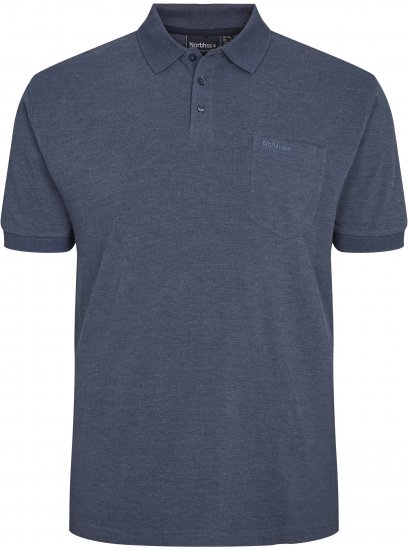 North Latitude Polo Short Sleeve Blue Melange TALL - ÎMBRĂCĂMINTE BĂRBAȚI MT-6XLT - Tall dimensiuni bărbați