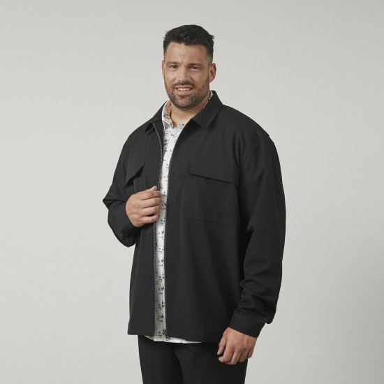 North Latitude 61106 Overshirt Stil Costum Cu Fermoar Integral Negru - Geci - Geci Bărbați Mărimi Mari