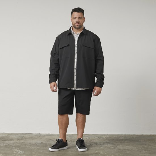 North Latitude 61106 Overshirt Stil Costum Cu Fermoar Integral Negru - Geci - Geci Bărbați Mărimi Mari