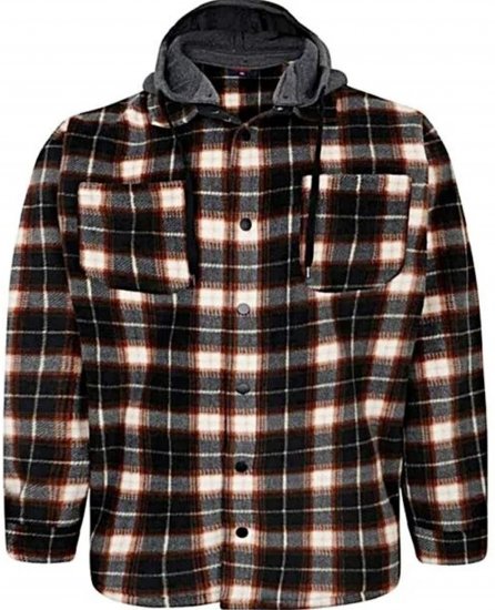 Espionage Fleece Shirt Jacket with Removable Hood Black - Geci - Geci Bărbați Mărimi Mari