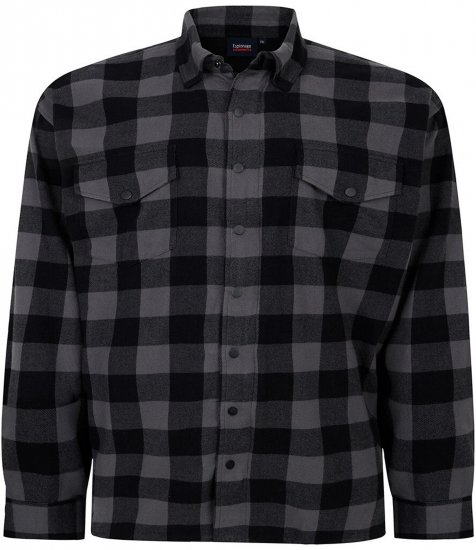 Espionage SH423 Checked Overshirt Black/Charcoal - Geci de primăvară - Jachete de primăvară mărimi mari