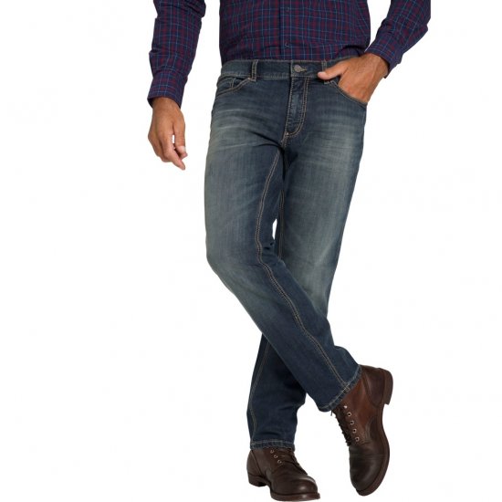 JP1880 Jeans Straight Fit Super Stretch Denim Used Blue - Blugi & pantaloni - Blugi & Pantaloni Bărbați Mărimi Mari