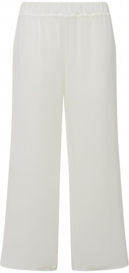 Ulla Popken Layered Chiffon Wide Leg Pants White - Blugi & Pantaloni pentru Femei Mărimi Mari – Plus Size - 