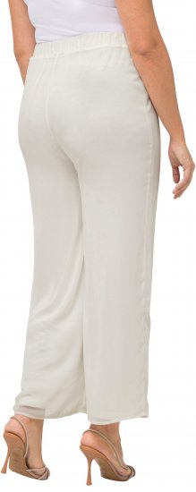 Ulla Popken Layered Chiffon Wide Leg Pants White - Blugi & Pantaloni pentru Femei Mărimi Mari – Plus Size - 