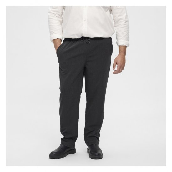 North Latitude Dress Pants Elastic Waist Dark Grey Melange - Pantaloni - Pantaloni Bărbați Mărimi Mari