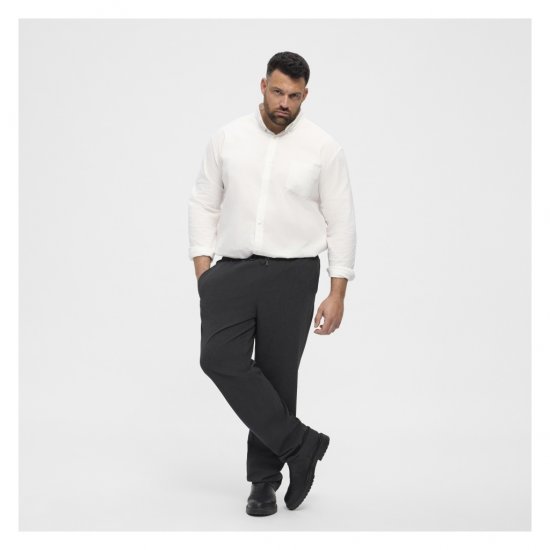 North Latitude Dress Pants Elastic Waist Dark Grey Melange - Pantaloni - Pantaloni Bărbați Mărimi Mari