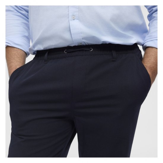 North Latitude Dress Pants Elastic Waist Navy Blue - Pantaloni - Pantaloni Bărbați Mărimi Mari