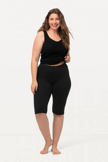 Ulla Popken Stretch Knit Bike Shorts Black - Ulla Popken - Ulla Popken Îmbrăcăminte Plus-Size