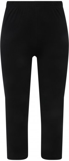 Ulla Popken Basic Stretch Knit Capris Black - Blugi & Pantaloni pentru Femei Mărimi Mari – Plus Size - 