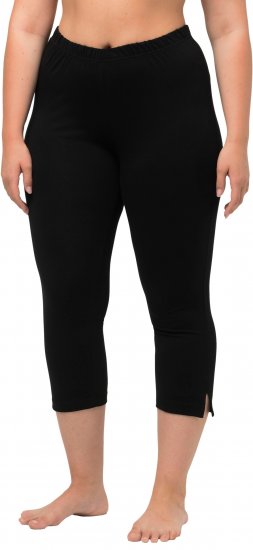 Ulla Popken Basic Stretch Knit Capris Black - Blugi & Pantaloni pentru Femei Mărimi Mari – Plus Size - 