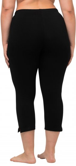 Ulla Popken Basic Stretch Knit Capris Black - Blugi & Pantaloni pentru Femei Mărimi Mari – Plus Size - 