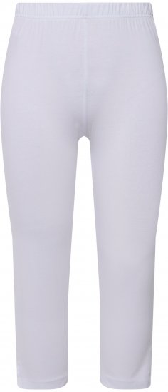 Ulla Popken Basic Stretch Knit Capris White - Blugi & Pantaloni pentru Femei Mărimi Mari – Plus Size - 