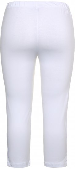 Ulla Popken Basic Stretch Knit Capris White - Blugi & Pantaloni pentru Femei Mărimi Mari – Plus Size - 