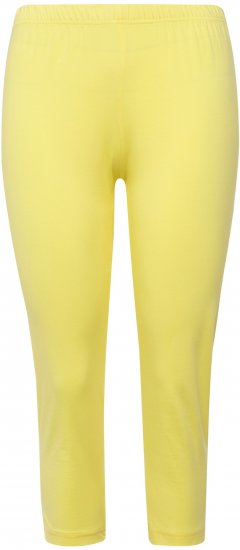 Ulla Popken Basic Stretch Knit Capris Yellow - Blugi & Pantaloni pentru Femei Mărimi Mari – Plus Size - 