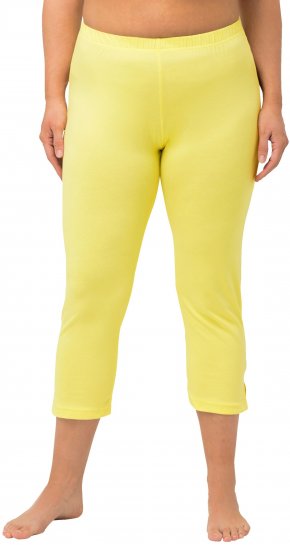 Ulla Popken Basic Stretch Knit Capris Yellow - Blugi & Pantaloni pentru Femei Mărimi Mari – Plus Size - 