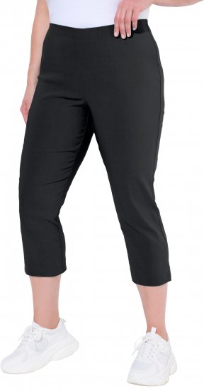 Ulla Popken Stretch Basic Bengaline Capri Pants Black - Blugi & Pantaloni pentru Femei Mărimi Mari – Plus Size - 